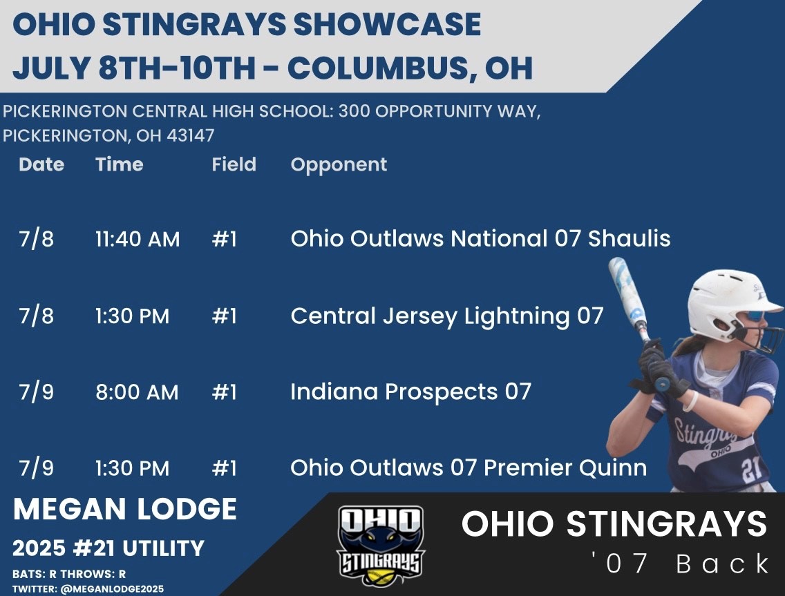 meganlodge2025's tweet photo. Here is our pool schedule for the @StingraysOhio Summer Showcase!! 🥎🌞 #BYRG #GoYard @Coach2K_Miami @mzerkleee @YvetteHealy @Kyle_coachK @CoachHerm @UACoachMurphy @Hall_J_4 @Coach_LaPorte @Paige_McMenemy @CoachJexx_RMU @baileyoetting09 @MeganMcMenemy25 @ckvierstra @dzym6 https://t.co/1Xyi9MbQar