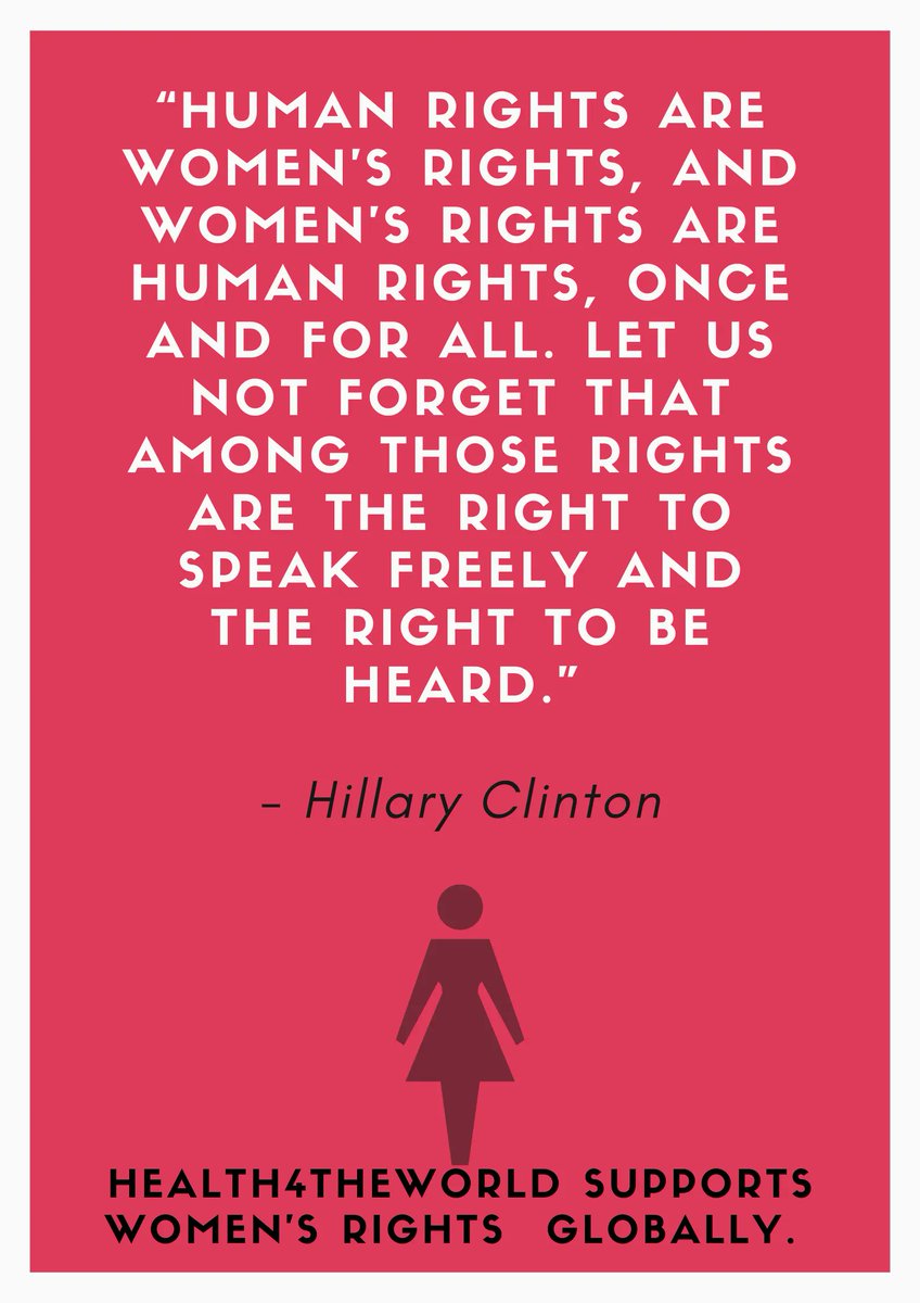 #Health4TheWorld supports women's rights globally. Women's rights = human rights! 
#womensright #humanrights #meded