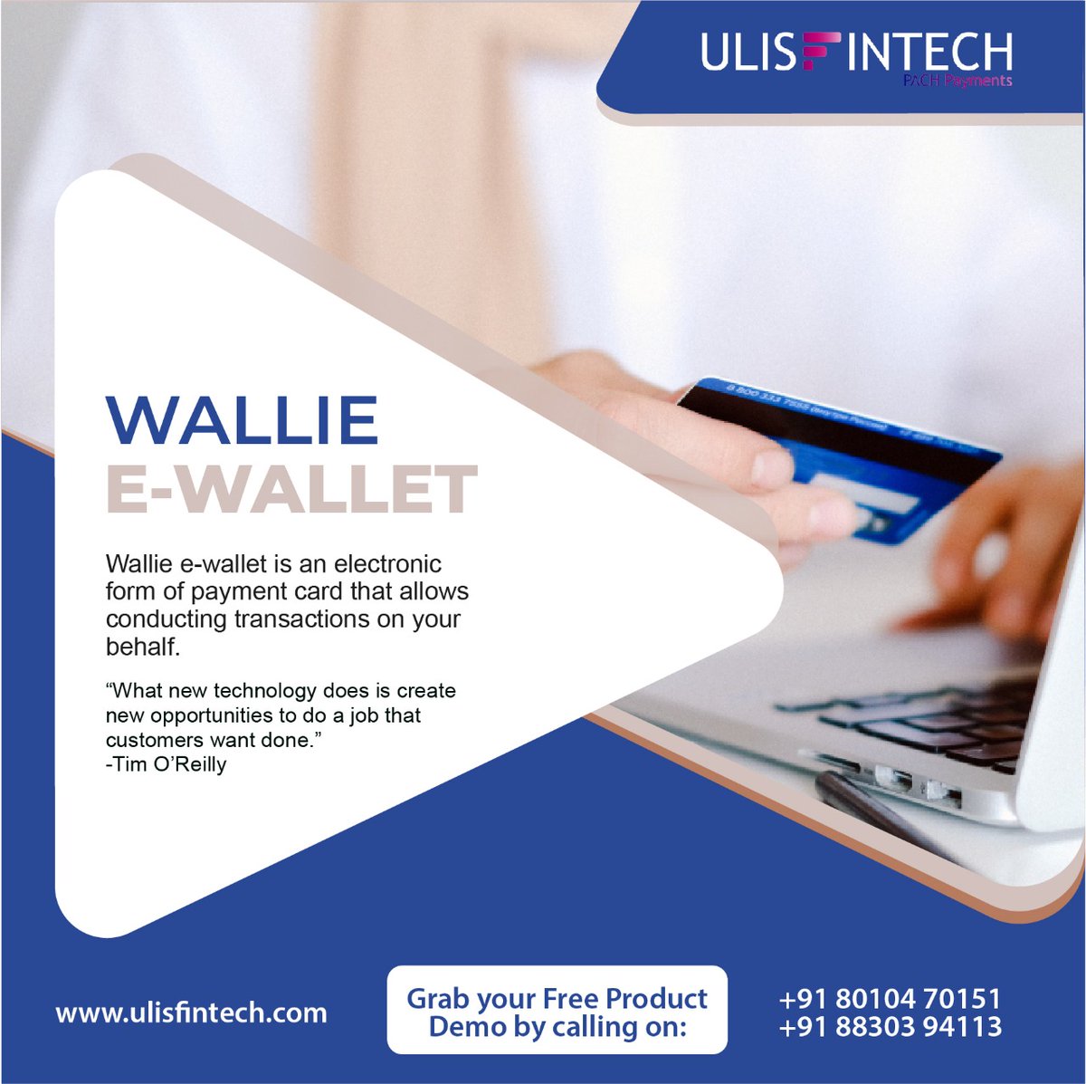 ulisfintech's tweet image. Wallie – E-Wallet solution is a complete platform that allows MNOs, MVNOs, Banks and Financial institutions to launch a digital wallet tightly linked to their core systems. 
 #PaymentGatewayDevelopment  #eWalletDevelopment  #NeoBanking #FinTech #ulisfintech  #financialsoft