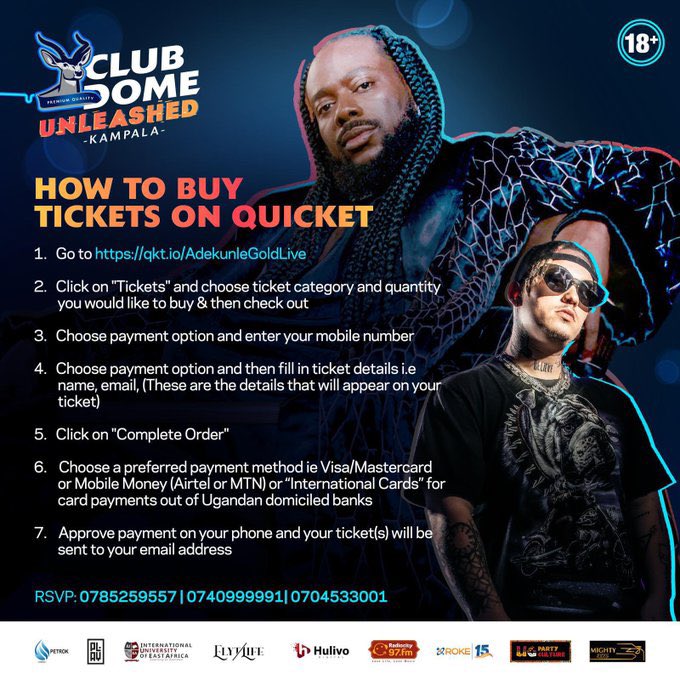 SSssebunya's tweet photo. This is how you get your ticket for the unstoppable mega concert of the year #AdekunleGoldUG it will be 16th July!!
Mark the Date
Grab your Ticket
Get your night Date
IF YOU DONT GET! FORGET ABOUT ITπ
#clubpilsner
#CostatitchUg
#ClubDomeπ¦ https://t.co/d9gGghuYmN