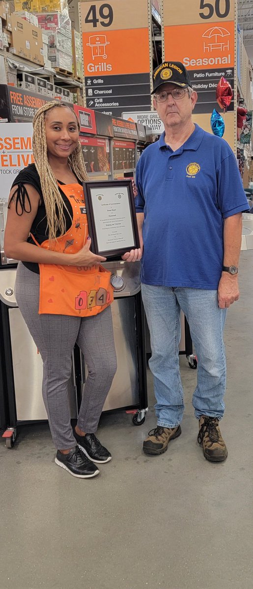 Recognition from our local American Legion for always helping our Veterans!