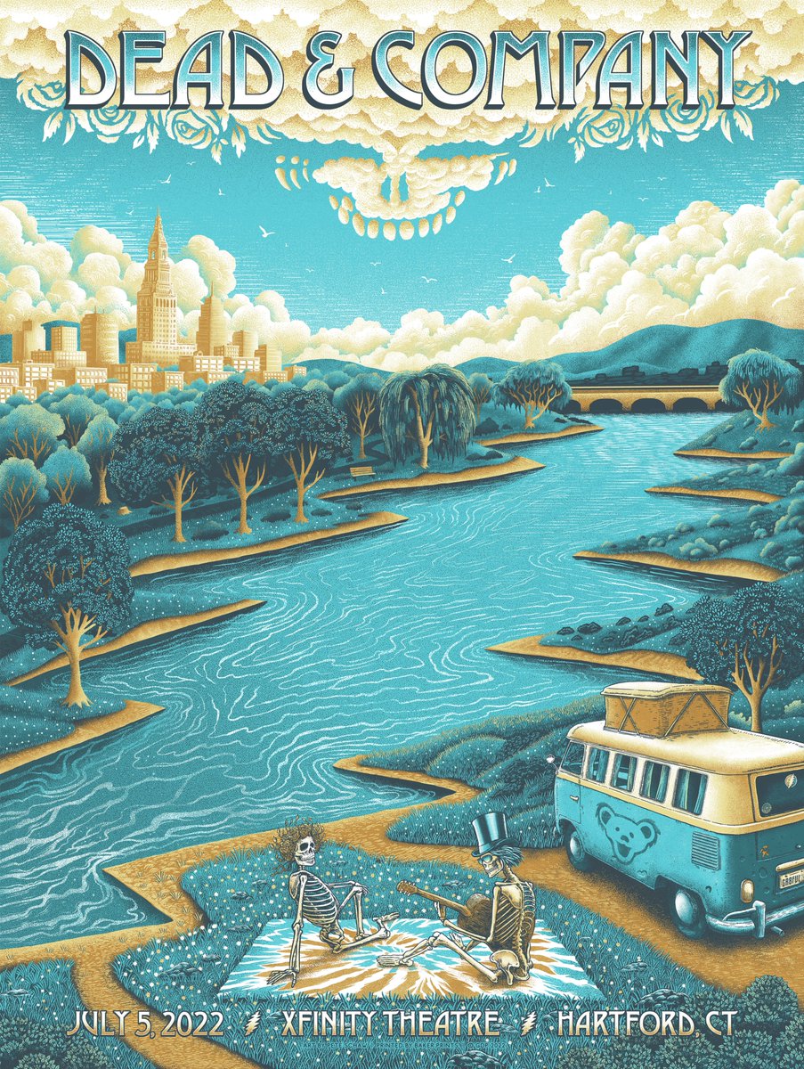 deadandcompany's tweet photo. Good times in Hartford, coming right up! 🌹⚡️💀 🌹⚡️💀 Doors: 6:30pm ET / Showtime: 8pm ET. Live show will be available at https://t.co/BTNKOgLO8d.⁣⁣⁣⁣ #DeadandCoTour22
⁣⁣⁣⁣⁣
🎨: Pete Schaw https://t.co/F9iWd3C6My