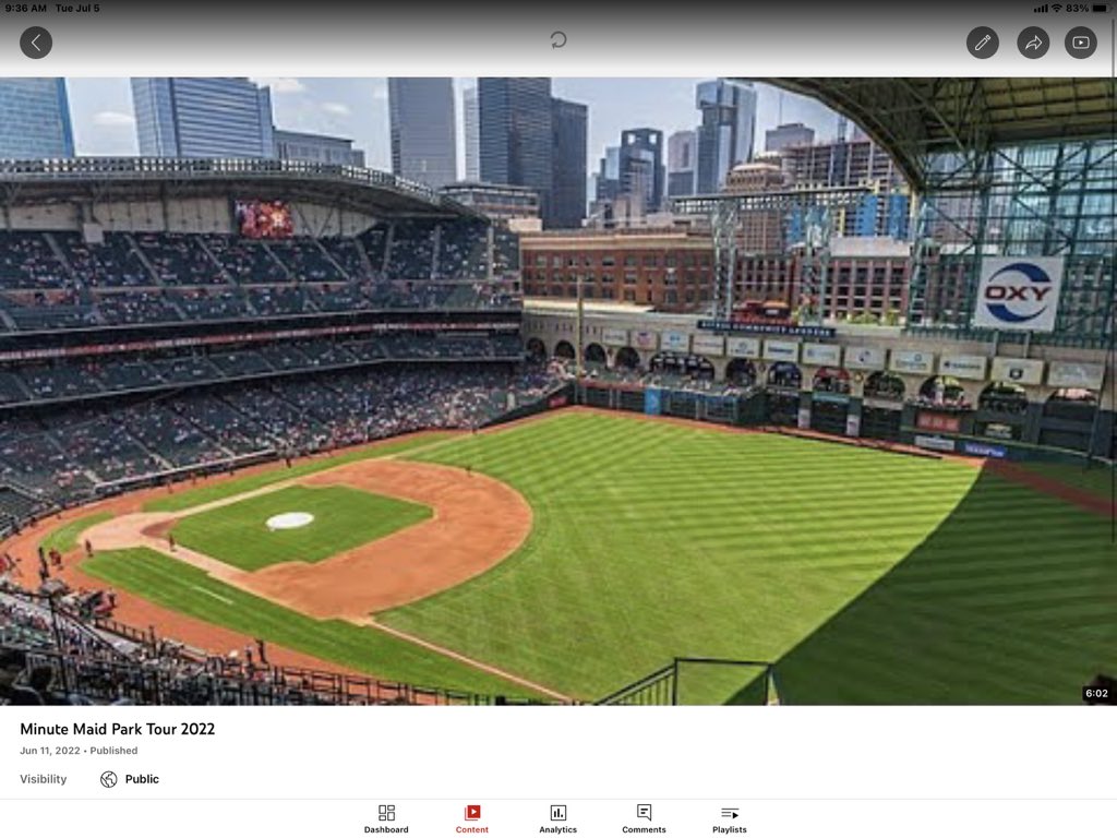 Minute Maid Park Tour 2022 youtu.be/kShdO8AhotA via @YouTube