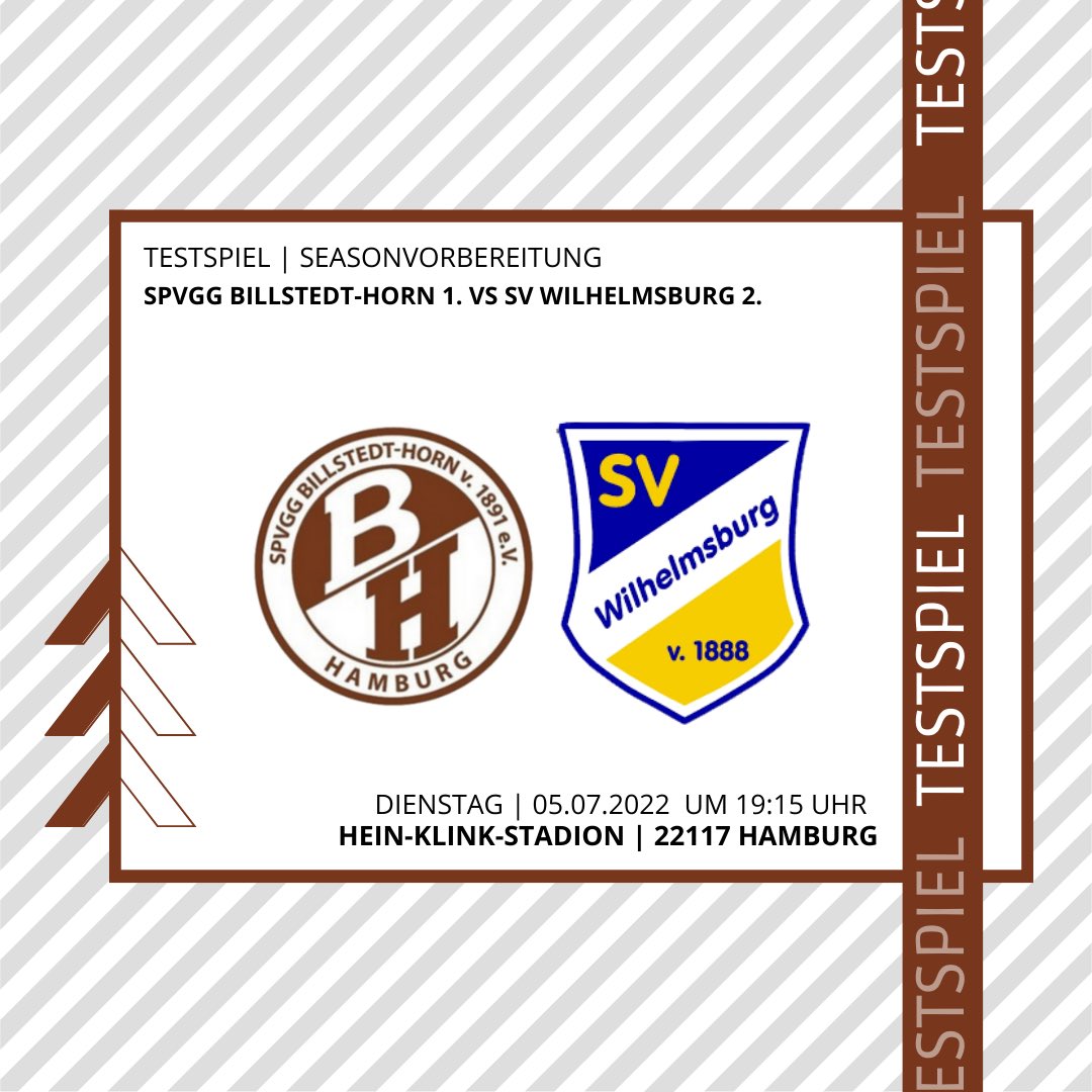 ++ Testspiel-Auftakt gegen SVW ++

Um 19:15 Uhr, bestreitenden unsere Jungs Ihr erstes Testspiel gegen Wilhelmsburg 2.! 

Kommt vorbei | Eintritt Frei