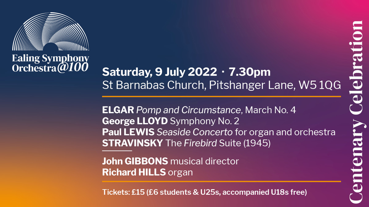 This Saturday we will be closing our centenary season with a celebratory programme that epitomises the essence of ESO.  We will also be launching our book, ESO@100: Our Story, which documents our first 100 years.  We look forward to seeing you there!
ealingso.org.uk/whats-on/20220…