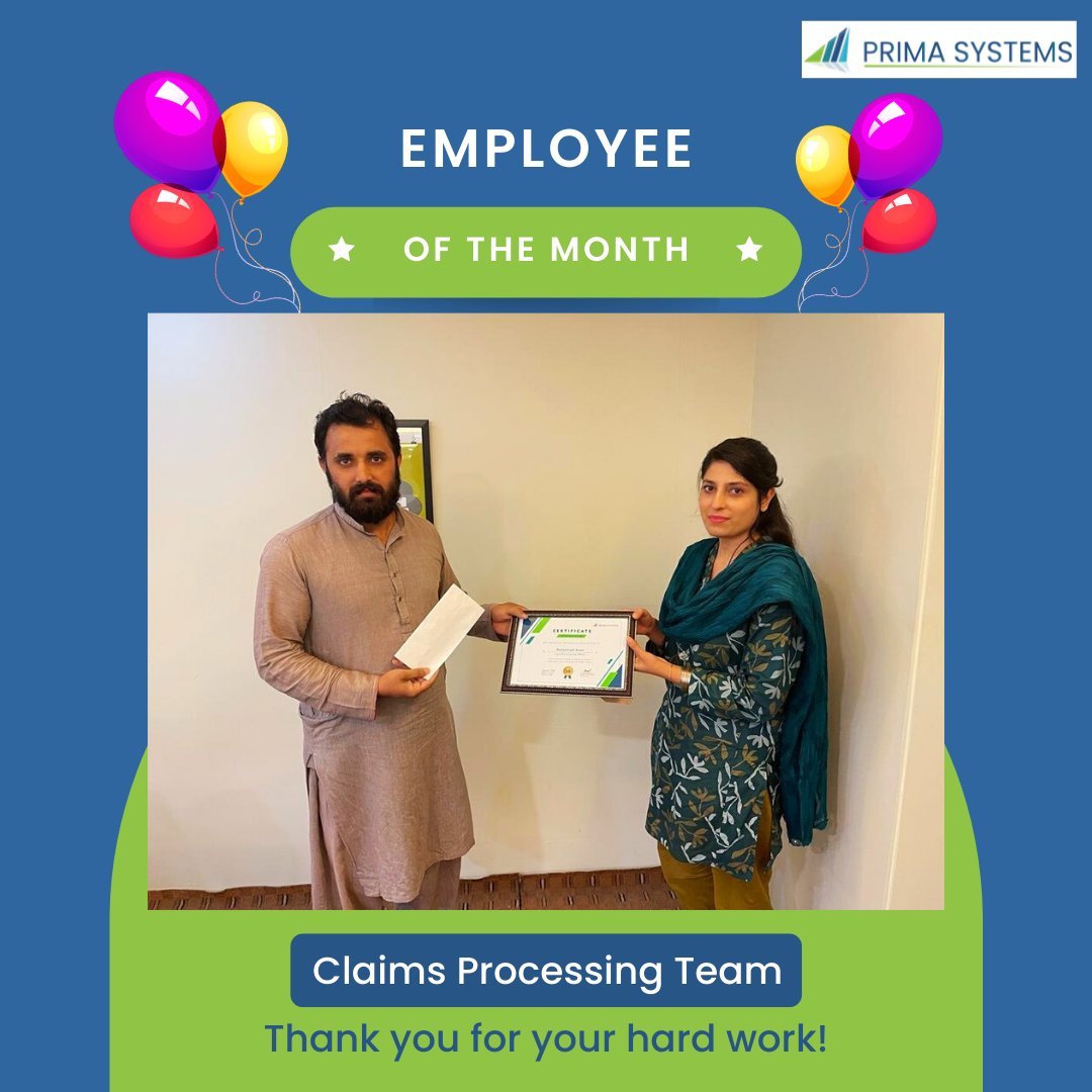 prima_systems's tweet photo. ⭐️Employee of the Month - May 2022⭐️
Thank you for hard work. Keep Growing&amp; Keep Shinning
#employeeofthemonth #HR #claimsmanagement #zocdoc #triage #paymentpostingteam #finance #ARteam #Credentialingteam #reportingteam #ITTeam #AuthorizationTeam #DenialsTeam #Lahore  #work https://t.co/V530x6tOCv