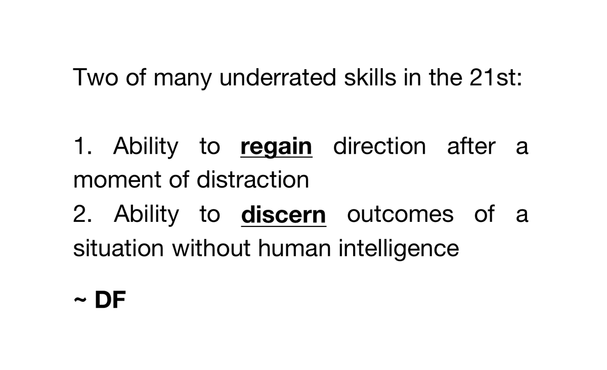 FalanaDimeji's tweet photo. Two of many underrated skills in the 21st:
1. Ability to regain direction after a moment of distraction
2. Ability to know outcomes of a situation without human intelligence
#skill #startup #youth #distration https://t.co/8XENcykBGy