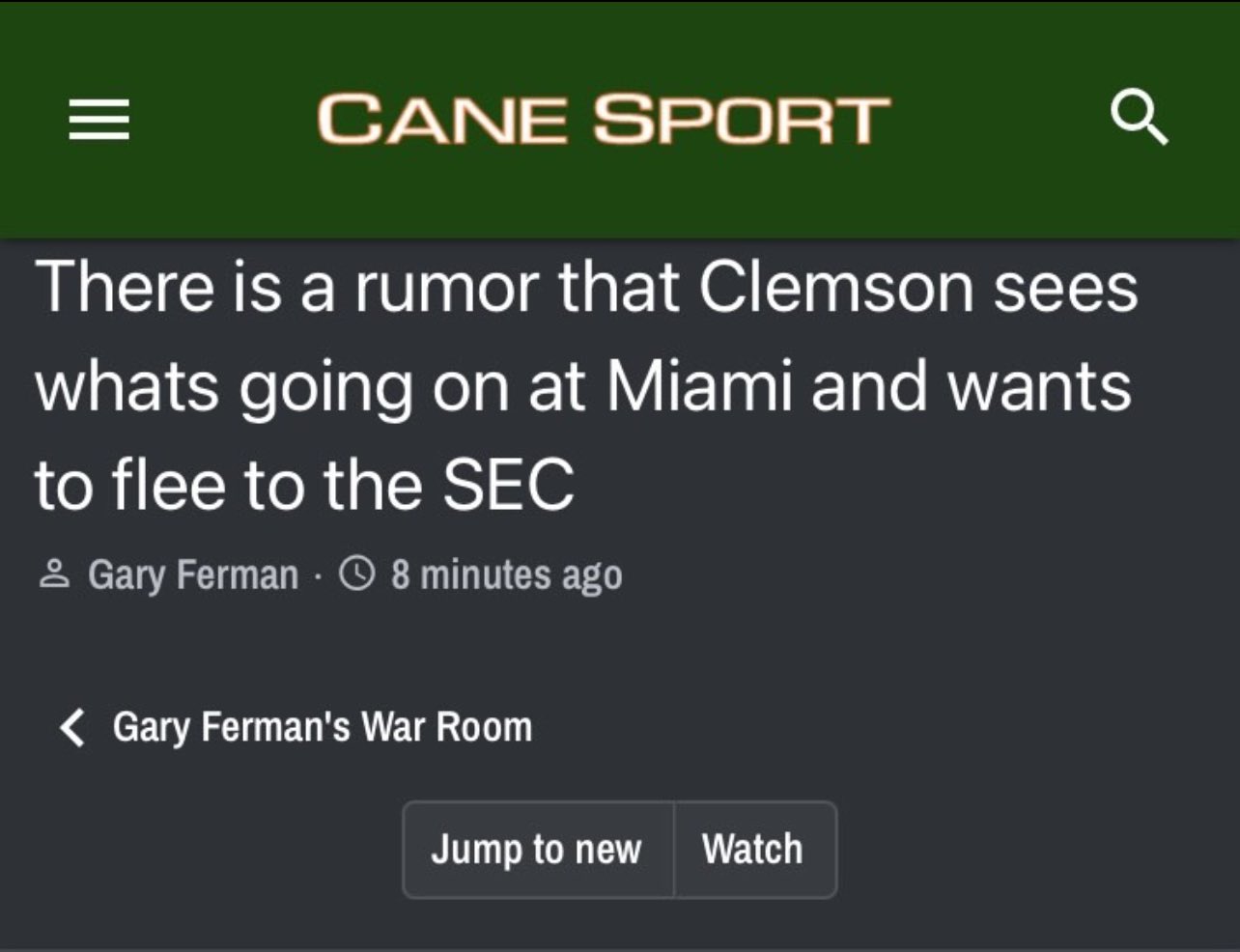Message Board Geniuses on Twitter: "#Clemson is looking to bolt for the