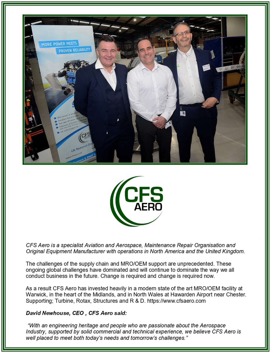 For more information regarding the services we provide please visit our website at cfsaero.com