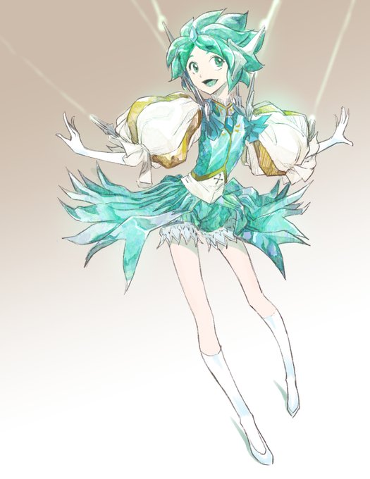 フォロワーさんと話してて、宝石の国とファティマって合うよねという会話を検証するために描いてみました。
アシリアセパレートのファティマ・町の恰好をしたフォスさんです。フォスはまだLv.1なので天真爛漫ですw 