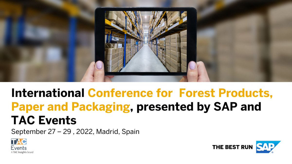 tacinsights's tweet image. Secure your spot at the Int’l Conf for Forest Products, Paper and Packaging today. You can expect case studies and presentations on streamlining plant operations, running digital networks and much more! bit.ly/3QYGfra #sapmmconf #SAPForestProducts #SAPPaper #SAPPackaging
