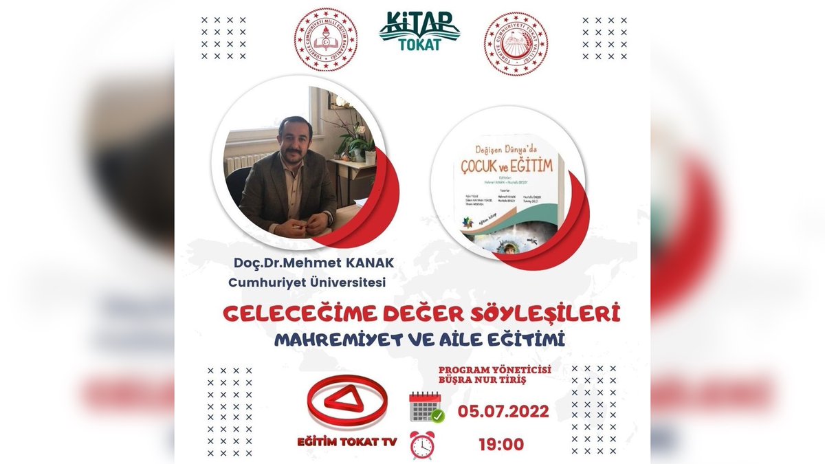 GELECEĞİME DEĞER SÖYLEŞİLERİ -MAHREMİYET VE AİLE EĞİTİMİ -TOKAT İL MİLLİ... youtu.be/_6pSdSmCtEk <a href="/YouTube/">YouTube</a> aracılığıyla

<a href="/tokatmem/">Tokat İl Milli Eğitim Müdürlüğü</a> <a href="/ahmetozdemirmem/">Ahmet Özdemir</a> <a href="/mahmut_hasgul/">Mahmut Hasgül</a>