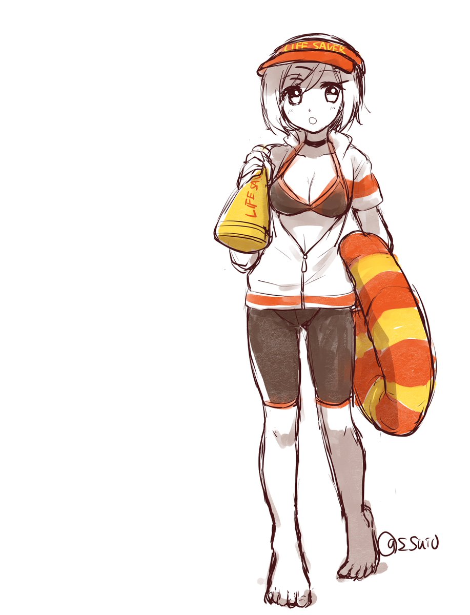 ライフセーバーやってるホイッスルmeiko 水素のイラスト