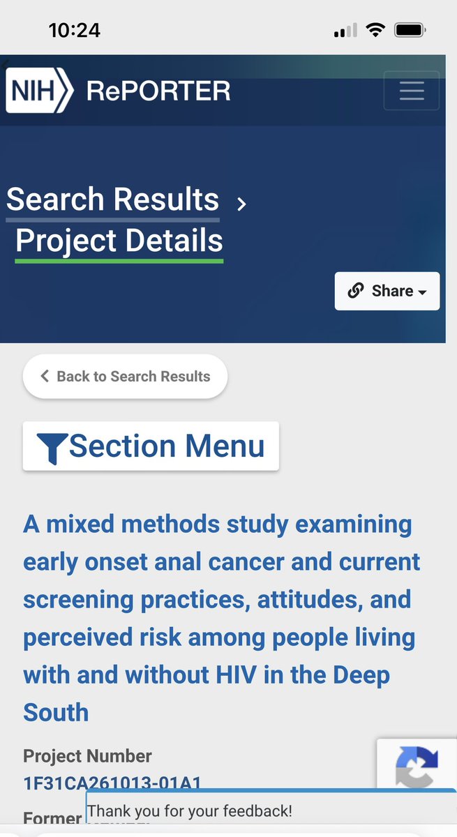 annadjunkins's tweet photo. Looking myself up on NIH RePORTER for the 1st time! 📚📈🌏 #thankful #science #gradschool #research #nci #motivation https://t.co/uIw3FwfO2W