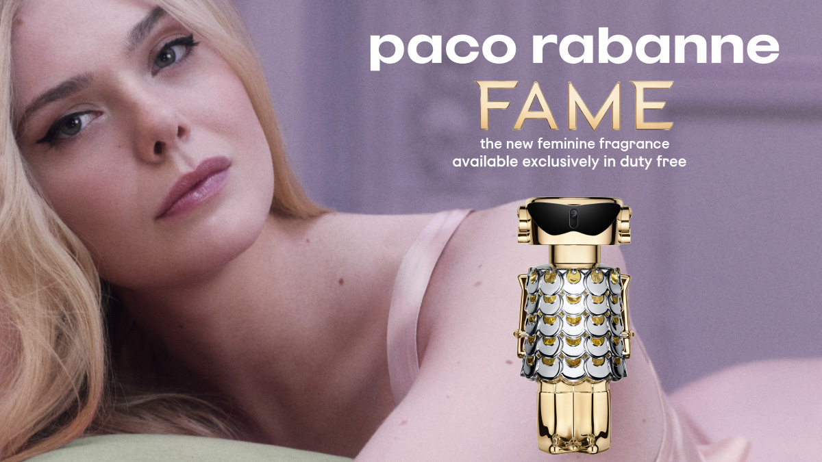 ABZ_Airport's tweet photo. The new feminine fragrance by Paco Rabanne. Embodied by Elle Fanning, FAME is radiant, self-confident, and multifaceted. She's a true muse. Reserve now Exclusively @WorldDutyFree and collect at Aberdeen Airport when you fly.
#CLAIMYOURFAME #FAMEBYPACORABANNE #LETSFLYABZ https://t.co/TQ2WY3sveo