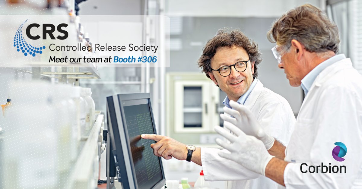 Connect with our team of experts at the #CRS2022 and discover how Corbion can help you accelerate your project 🚀 Find us at booth #306! 

#controlledrelease #crsscience #drugdelivery #deliveryScience #drugformulation #biomaterials  #biomedical  #polymers