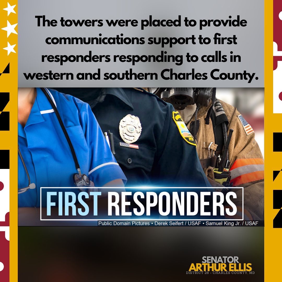 Check out the recent article about communications support for western and southern Charles County. The towers were placed to provide communications support to first responders responding to calls in western and southern Charles County. #charlescountymd #FirstResponders #Maryland