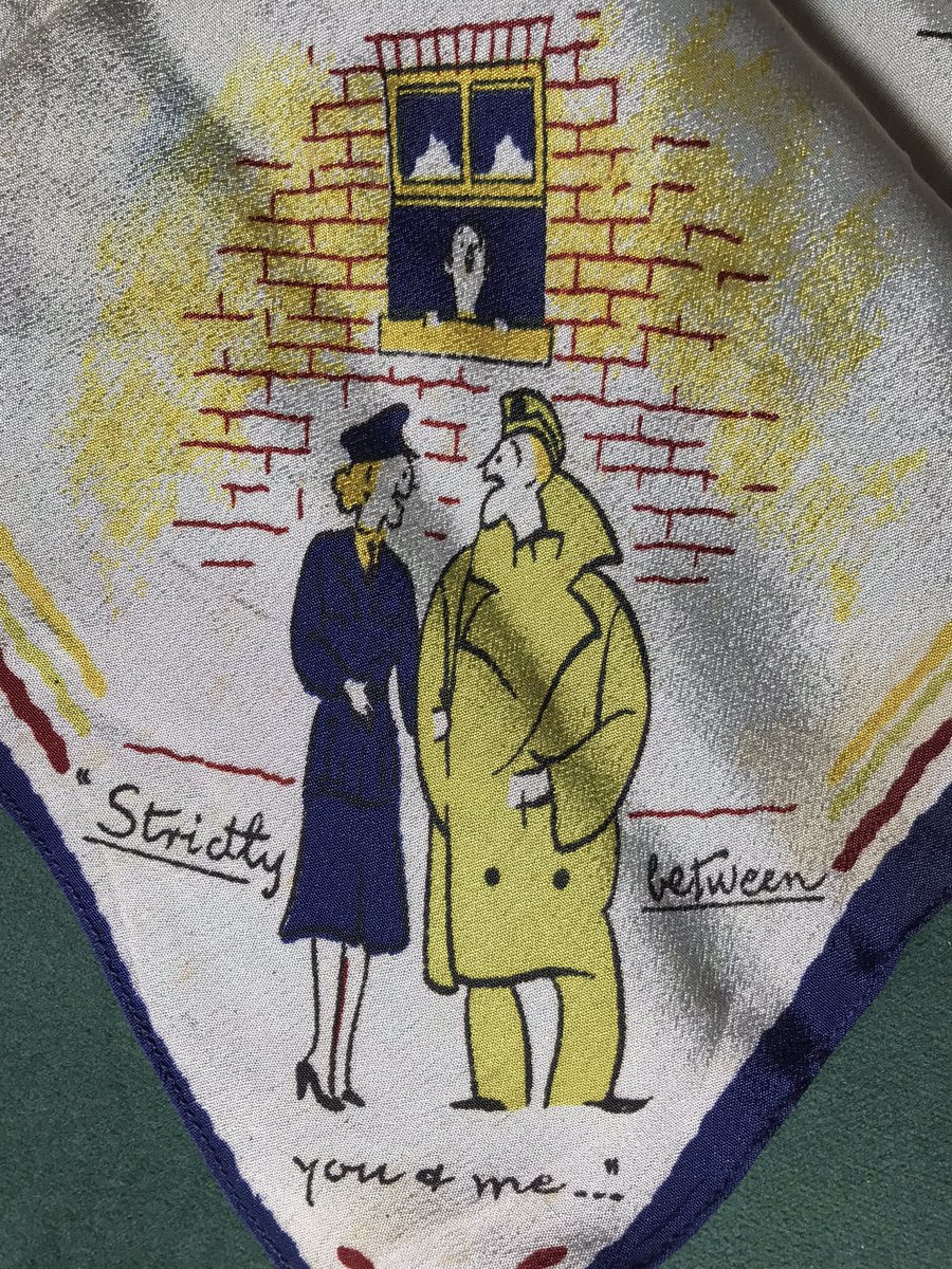 Mrs H came home with this today. A wartime careless talk handkerchief designed by Fougasse #carelesstalk #fougasse #propaganda #MOI #ministryofinformation