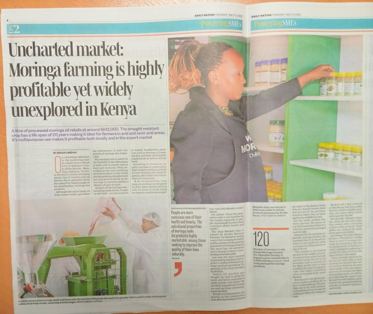 A story of my previous community economic empowerment initiatives. Today daily nation.
