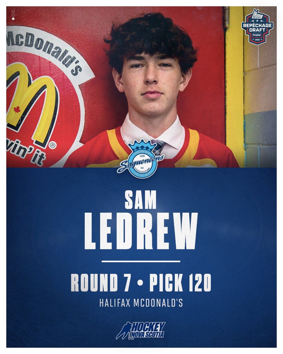 SAM TO THE SAGS‼️

A big shoutout to <a href="/HfxMacs/">The Macs</a> forward Sam LeDrew on being selected 120th overall by the <a href="/SagueneensLHJMQ/">Saguenéens</a>.

All the best, Sam! 👏

<a href="/nsu18mhl/">High Button NSU18MHL</a> | <a href="/QMJHL/">QMJHL</a> | #QDraft | #nsproud
