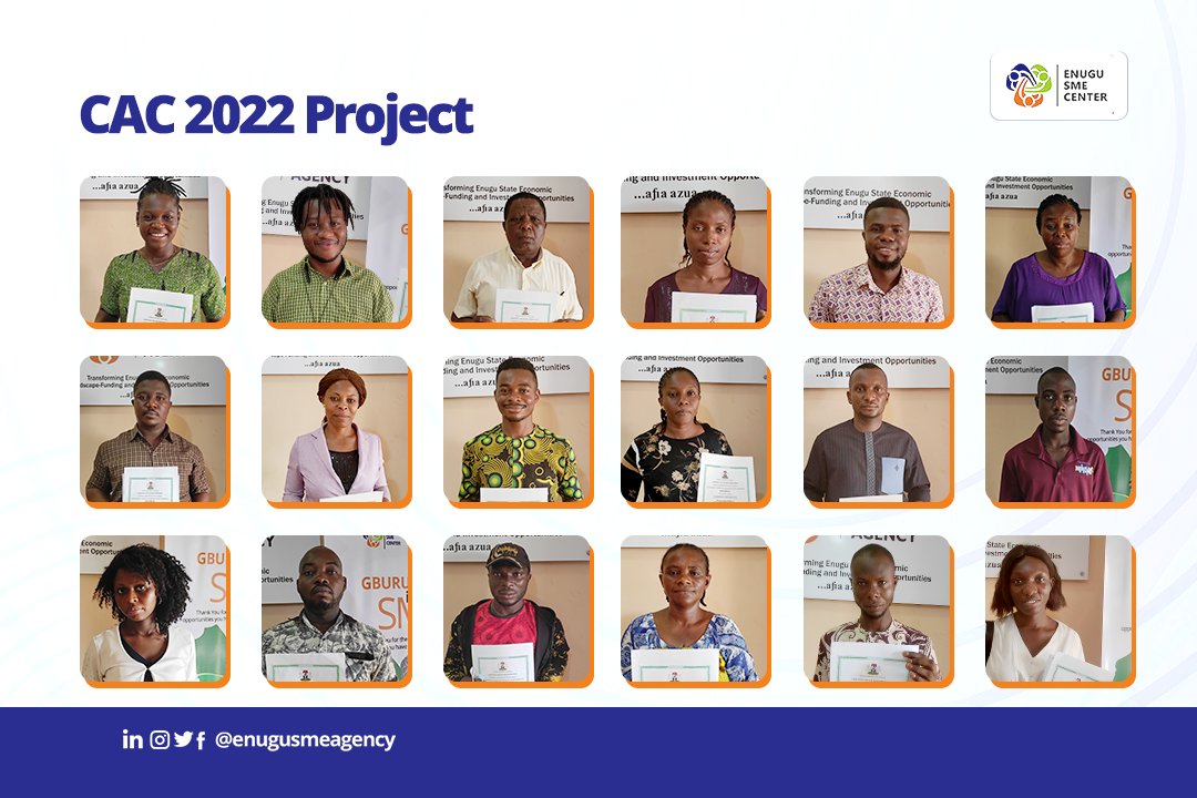 enugusmeagency's tweet photo. Congratulations to the beneficiaries of our CAC Formalization Grant!

We thank the Enugu State Government, the Federal Government of Nigeria, and the Corporate Affairs Commission (CAC) for making it possible for Ndi Enugu business owners to benefit from this scheme.

1/3 https://t.co/OqEBy2xgSx