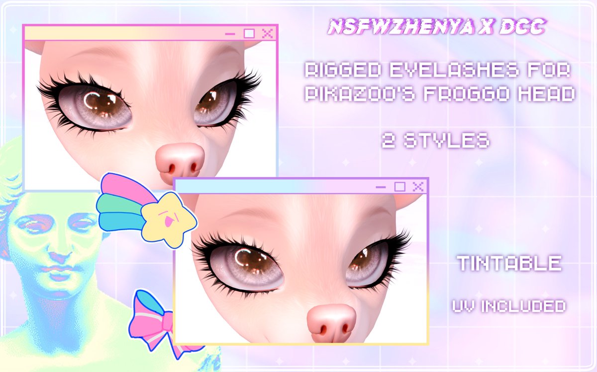 !NEW!
Collab eyelashes for Pikazoo's Froggo Head (works on Doggo Addon too)
You can find them just near DCC's chihuahua mods~

Taxi: maps.secondlife.com/secondlife/Dia…