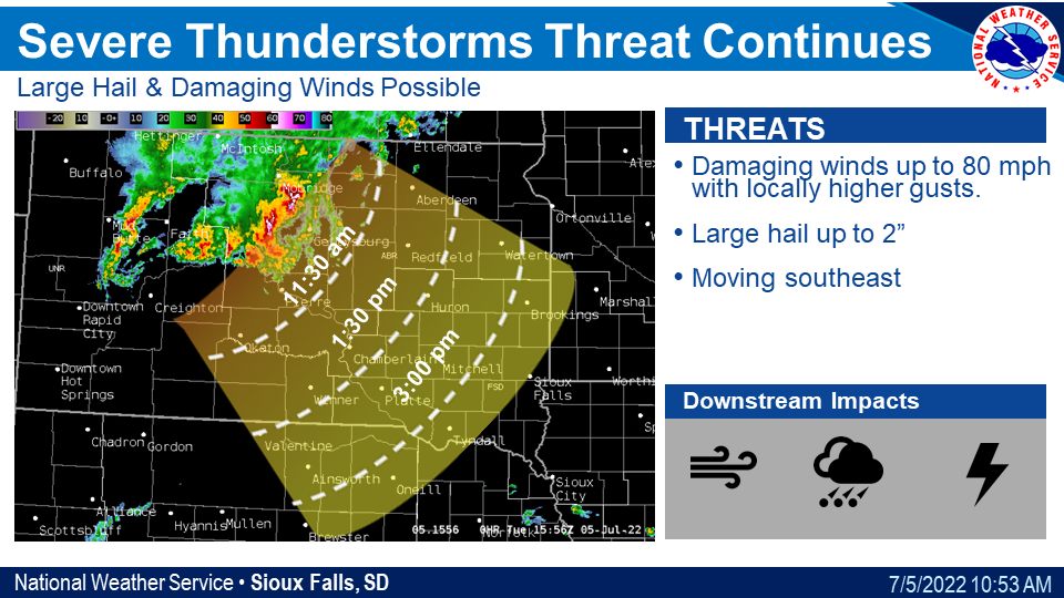 || Tuesday, 5 July 2022: Storm Timing ||

Updates on storm potential from NWS.

Here is a look at estimated storm arrival times. 
Please note: these times can change as the storm evolves. 

Stay safe and weather aware Clay County.