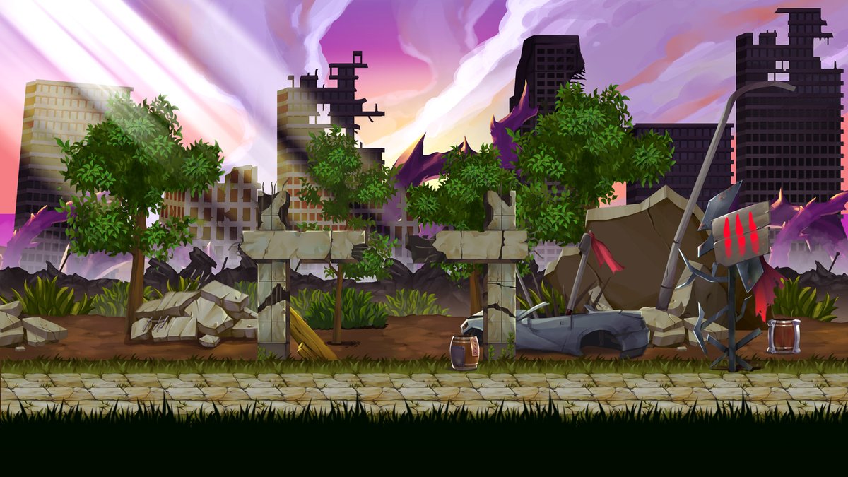 ConfluenceMR's tweet photo. Let's talk a bit about our setting!
The game takes place after after an event that made our reality clash with other, breaking the world as we know it.
Think of something like Mad Max + Fantasy!
#gamedev #indiedev #2Dactiongame #indiegame #gaming https://t.co/uhsiCq11MG