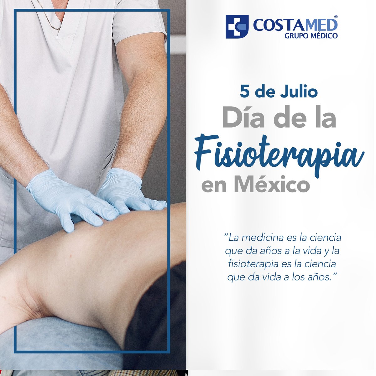Hoy 5 de Julios se celebra el Día del Fisioterapeuta en México.

Queremos felicitar a todo nuestro personal de terapia física y rehabilitación por su noble labor 🥰

#Costamed #SiempreCercaDeTi #HospitalSeguro #Salud