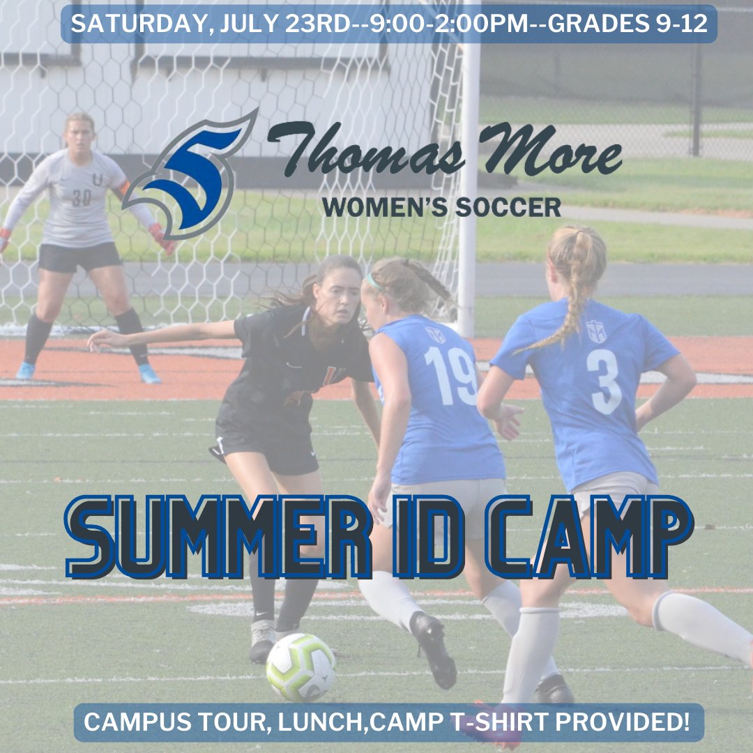 9-12th graders July 23rd is our Summer ID Camp! 

Register👇
thomasmoresoccercamp.com/shop/EVENT