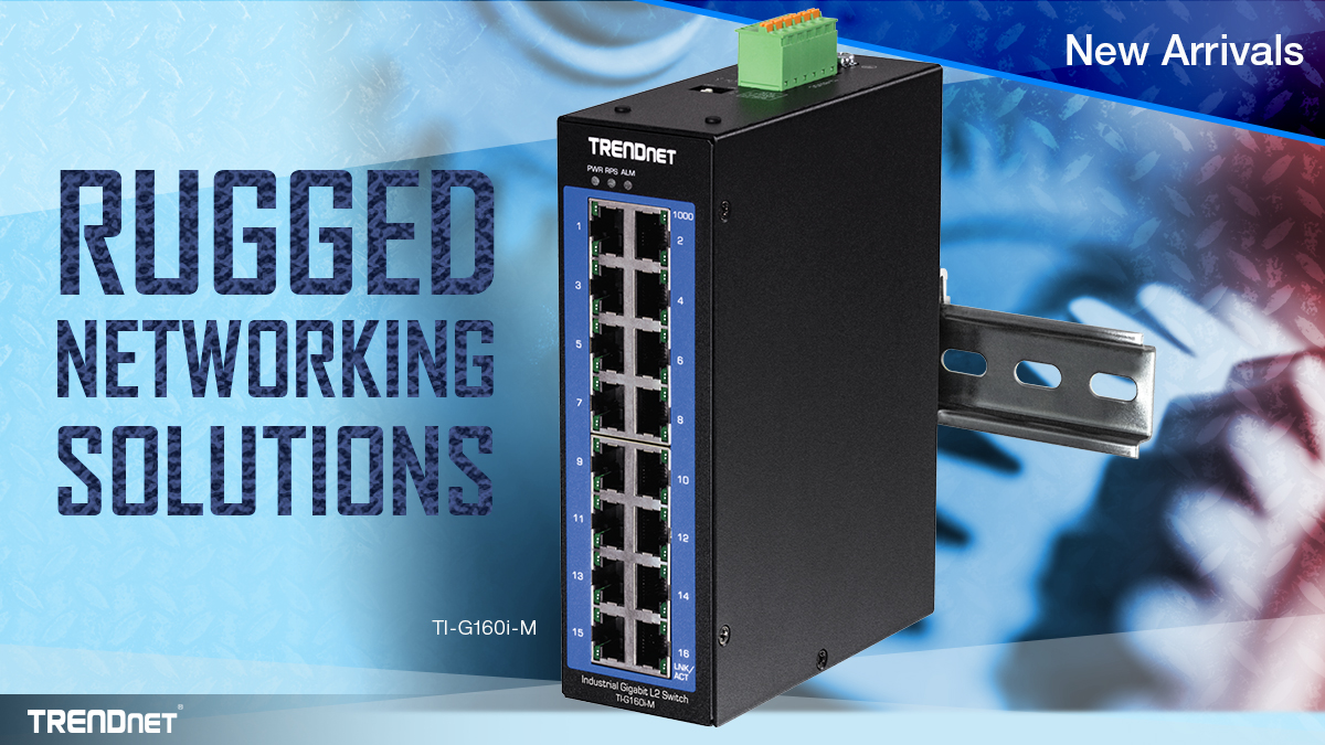 Our new 16-Port Industrial Gigabit L2 Managed DIN-Rail Switch (TI-G160i-M) is now available! Deliver advanced management features from a rugged IP30 rated housing. #industrialswitches #industrialnetworking #managedswitches
trendnet.com/products/TI-G1…