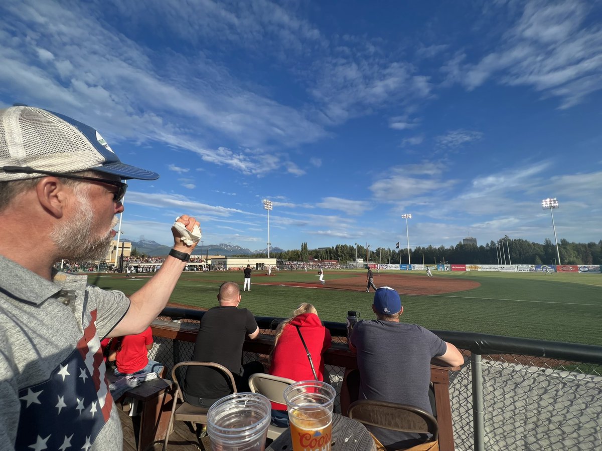 TedForAlaska's tweet photo. Had a great 4th. Knocked done doors and then went to a baseball game. #summerinalaska #TeamTed #TedForAlaska https://t.co/kPkzCOhSOU