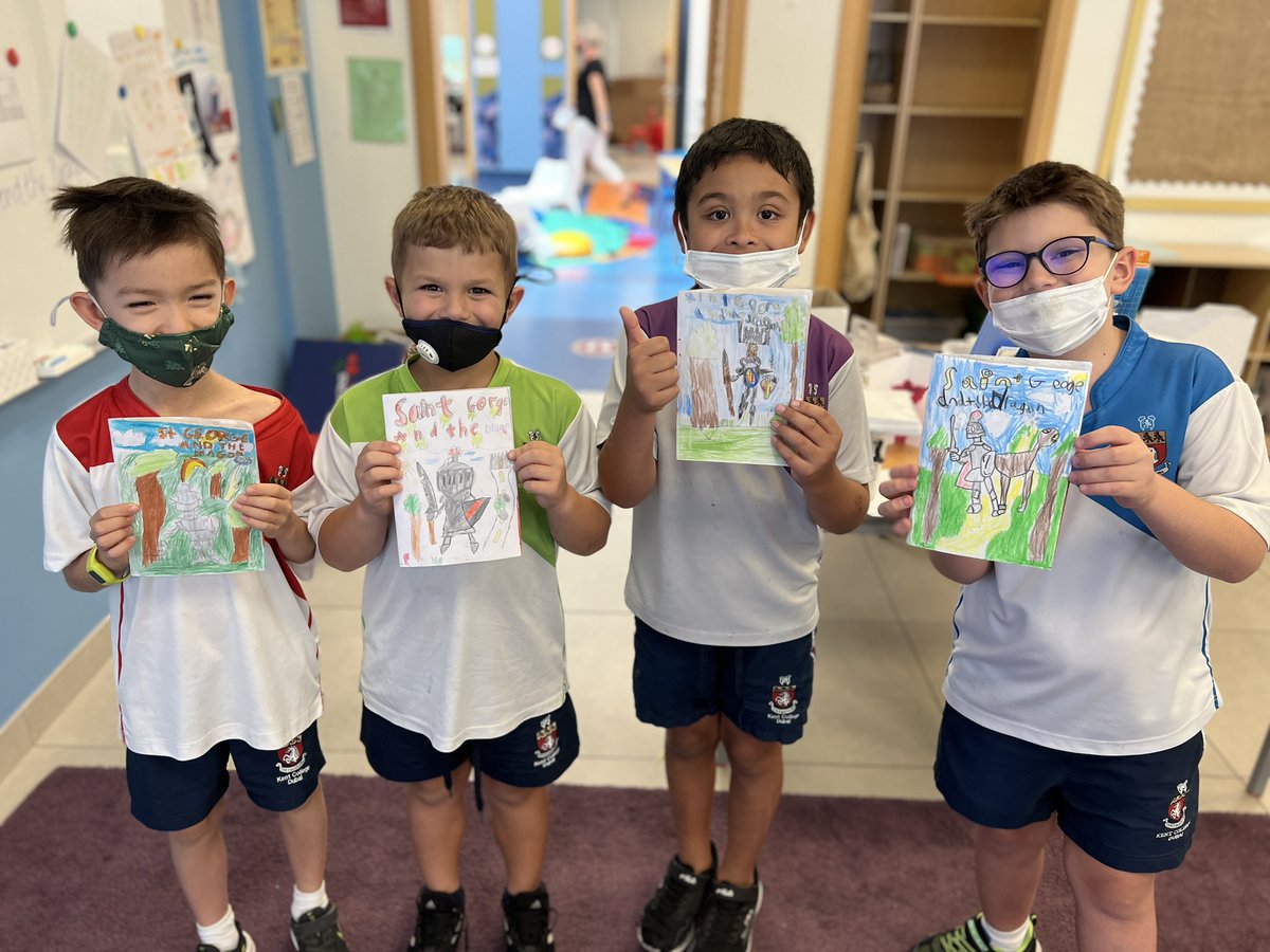 KCD_Year2's tweet photo. No better way to spend the last few days of the year than working with dragons 🐉 
Pop out dragon story books and watercolour dragon bookmarks 🎨 ✨ @KentCollegeDXB https://t.co/P9usEMOV1W