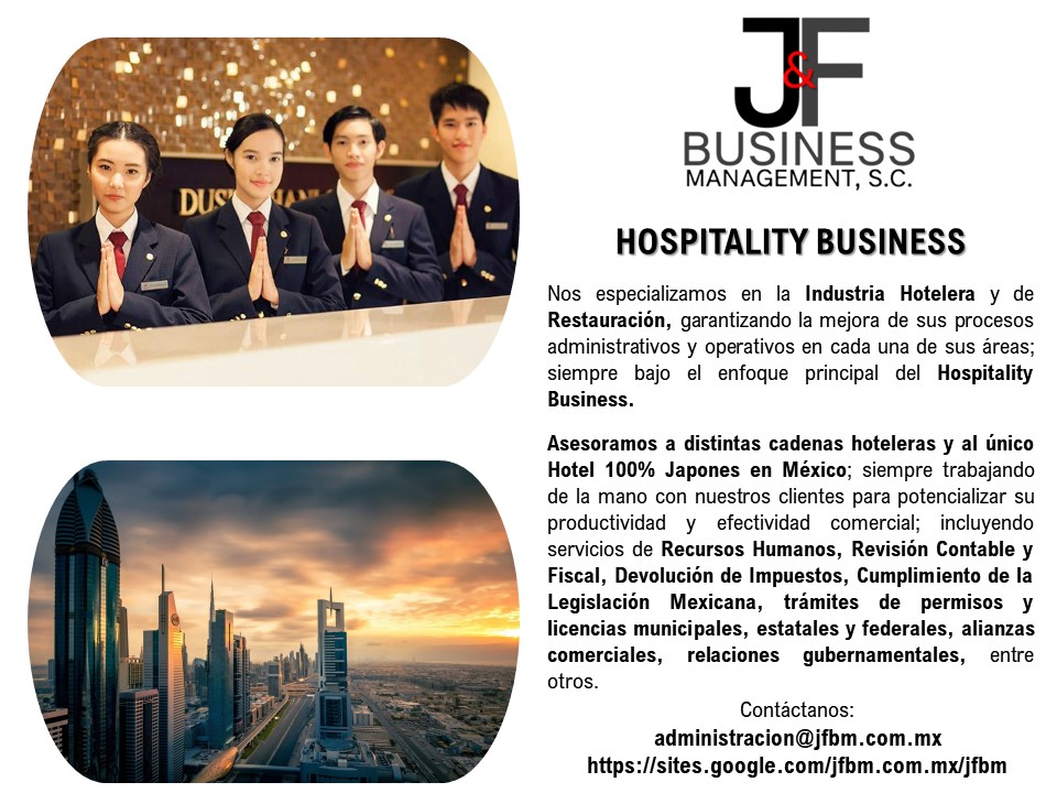 El mundo del turismo es uno de los sectores más activos en todo el mundo. Los turistas están cada vez más preparados y, en consecuencia, son más exigentes con los servicios que contratan. J&amp;F Business Management es la herramienta necesaria para desarrollar este concepto.