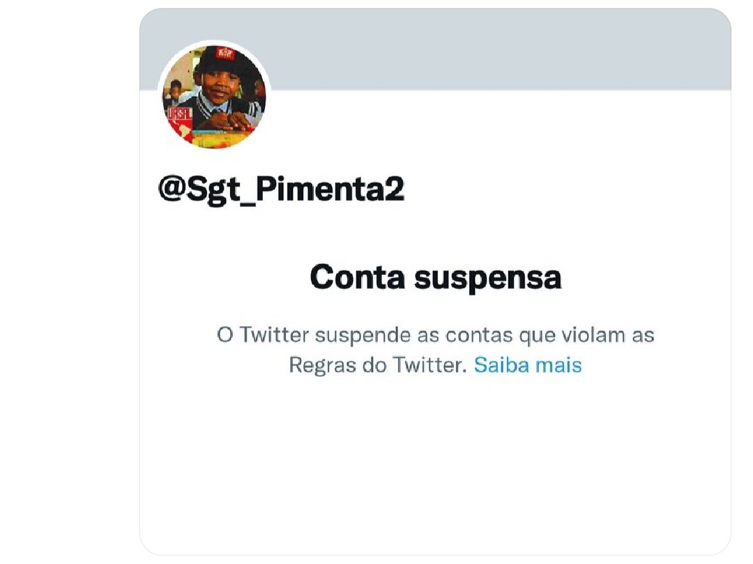 O @TwitterBrasil reacionário suspendeu a conta do companheiro @Sgt_Pimenta2