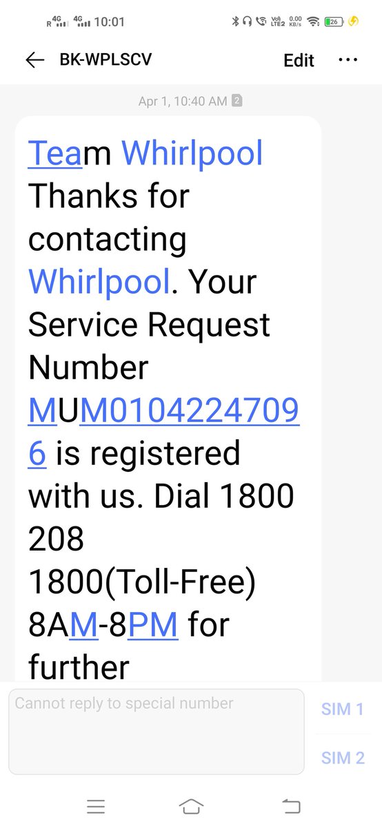 nishika_21's tweet image. @whirlpool_india @WhirlpoolCorp 
Please see the attached screenshots for multiple complaints raised for issue being faced in refrigeration over last 4 months .  Haven&apos;t received any permanent solution. Require immediate replacement.