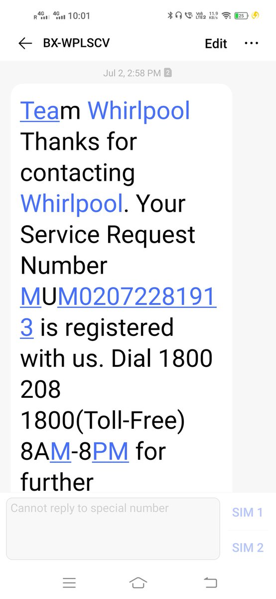 nishika_21's tweet image. @whirlpool_india @WhirlpoolCorp 
Please see the attached screenshots for multiple complaints raised for issue being faced in refrigeration over last 4 months .  Haven&apos;t received any permanent solution. Require immediate replacement.