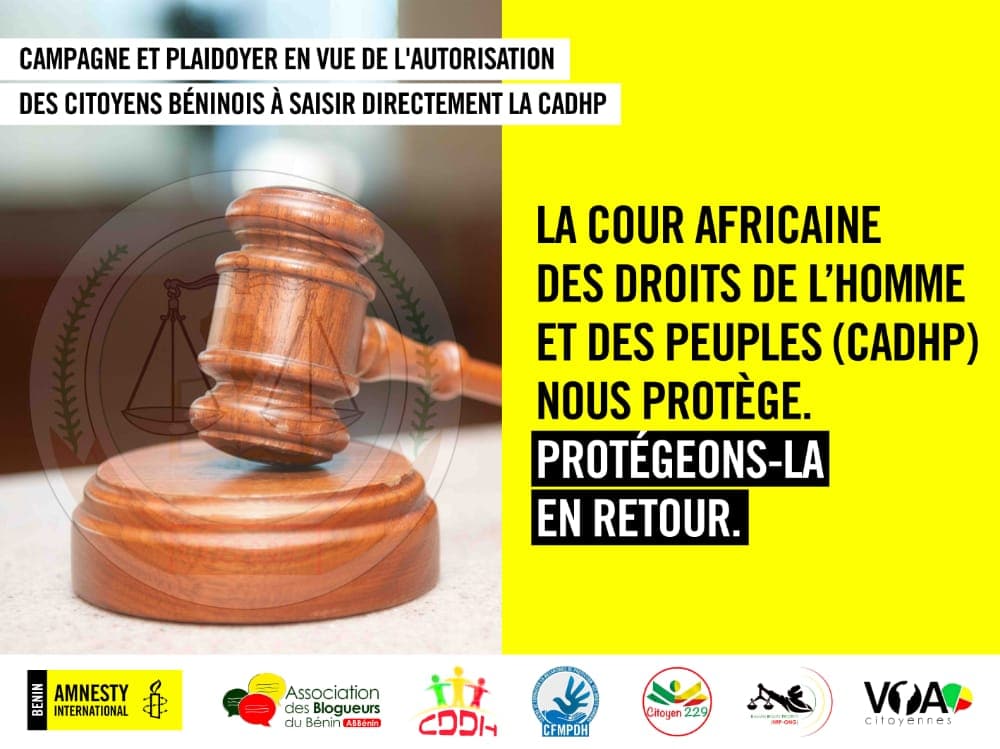 amnestybenin's tweet image. Ce mercredi à partir de 13h10 de Cotonou nous organisons ici web.facebook.com/aibenin un live sur la ''campagne et plaidoyer en vue de l'autorisation des citoyens béninois à saisir directement la Cour Africaine des Droits de l'Homme et des Peuples (CADHP) '' Rejoignez-nous !!!