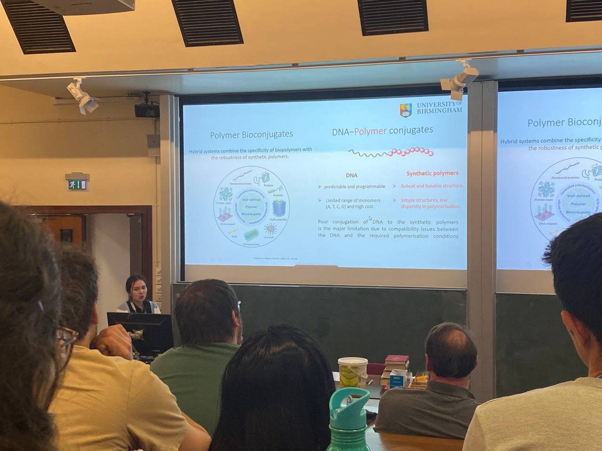 RORgroup's tweet photo. 2nd and 3rd year O'Reilly group members @londondavid_ @JessHawkins19 and Snook presenting their work today at the UoB postgraduate symposium! 
#UoBChemistry https://t.co/ocApm9lNbM