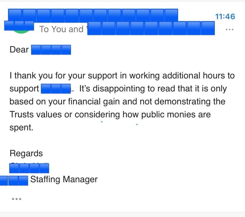 EmergencyMedDr's tweet image. Despicable. Medicine is NOT a vocation. It’s a career doctors work tirelessly at, to the detriment of their personal lives. Drs must stop being abused for their good nature. Great example of what NOT to say if you want drs to fill gaps on top of full time antisocial hrs 🙄