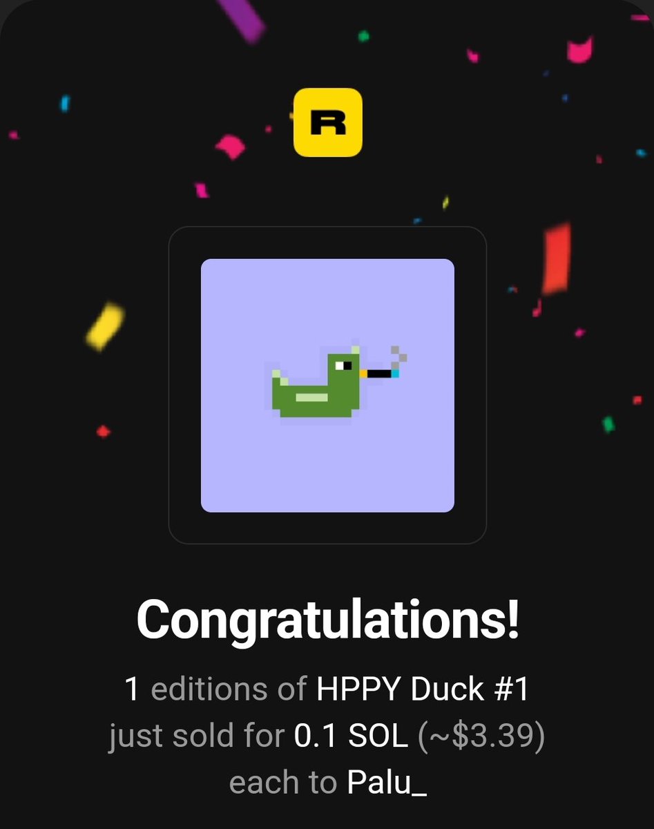 OMG🎉 first sold on #Solana Blockchain 🥰 <a href="/rarible/">Rarible</a>
Thank you dear <a href="/Magicalsweden/">Datanima</a> 💗❤️🤍💚❤️🧡💙💛
Let's go to the moon 🔥🚀🌕
We are first active collection on Solana-rarible😊✌️ 

#NFT #NFTProject #NFTSold #nftsolana #NFTCommmunity #NFTdrop #NFTshilling #NFTartist #NFTmint