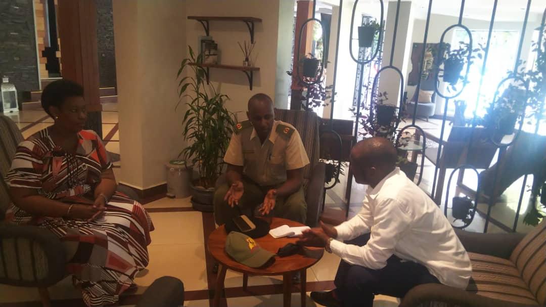 Conserve_Ug's tweet photo. #Dryspells
The current abnormal Climate changes lead the conversation as these 3 old friends met at @FairwayHotelKla. Our Chairman @JibS_Owomugisha
asked his colleagues Maj. GT Kashaka, Hon. @JovaniceTRO (Woman MP Kiruhura) to join One Constituency One Million Trees Program. https://t.co/TwabcXoRCz