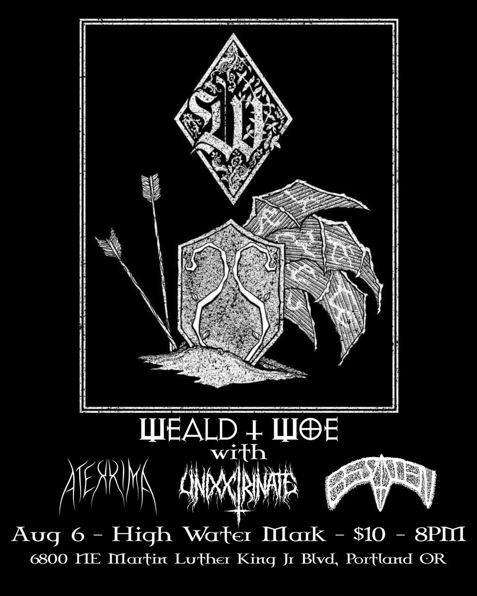 #portland we are in your neck of the woods very soon. See you at High Water Mark!

#wealdandwoe #blackmetal #castlemetal #folkvangrrecords #portlandmusicscene #blackmetaltour #metaltour