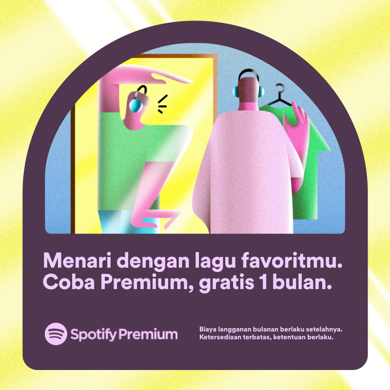 Spotify's tweet photo. Semua musik, tanpa iklan. Coba Spotify Premium, gratis 1 bulan.