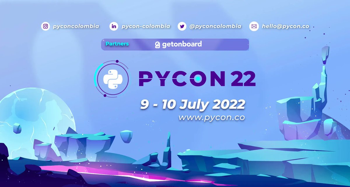 getonbrd's tweet image. @pyconcolombia ¡Pycon Colombia está de vuelta!
La espera terminó y #PyConColombia2022 está cada vez más cerca, este 9 y 10 de julio a través de un evento online, será la fecha de encuentro de la conferencia PyCon Colombia que reúne a grandes expertos y amantes de Python.
#Python