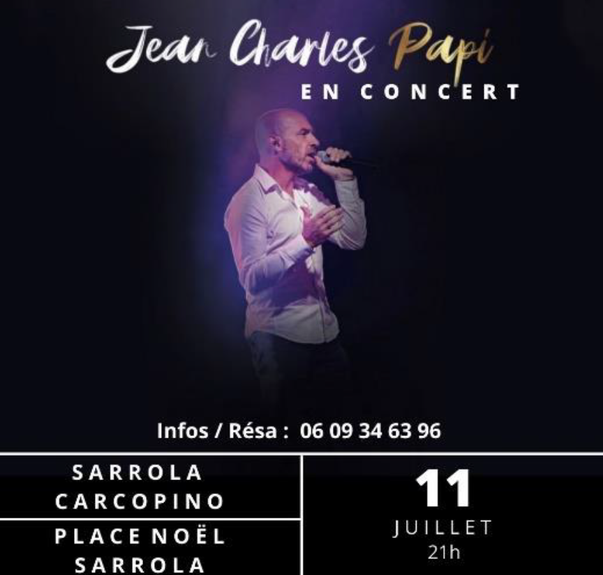 FrequenzaNostra's tweet photo. @jeancharlespapi  sera en concert à  @SarrolaDe
📌11 juillet 2022 à 21 heures, place Noël SARROLA. 
Information et réservation, dès à présent 
06 09 34 63 96. 
Billet : 20 euros (gratuit pour les -12ans) https://t.co/dbvw7J0j0s
