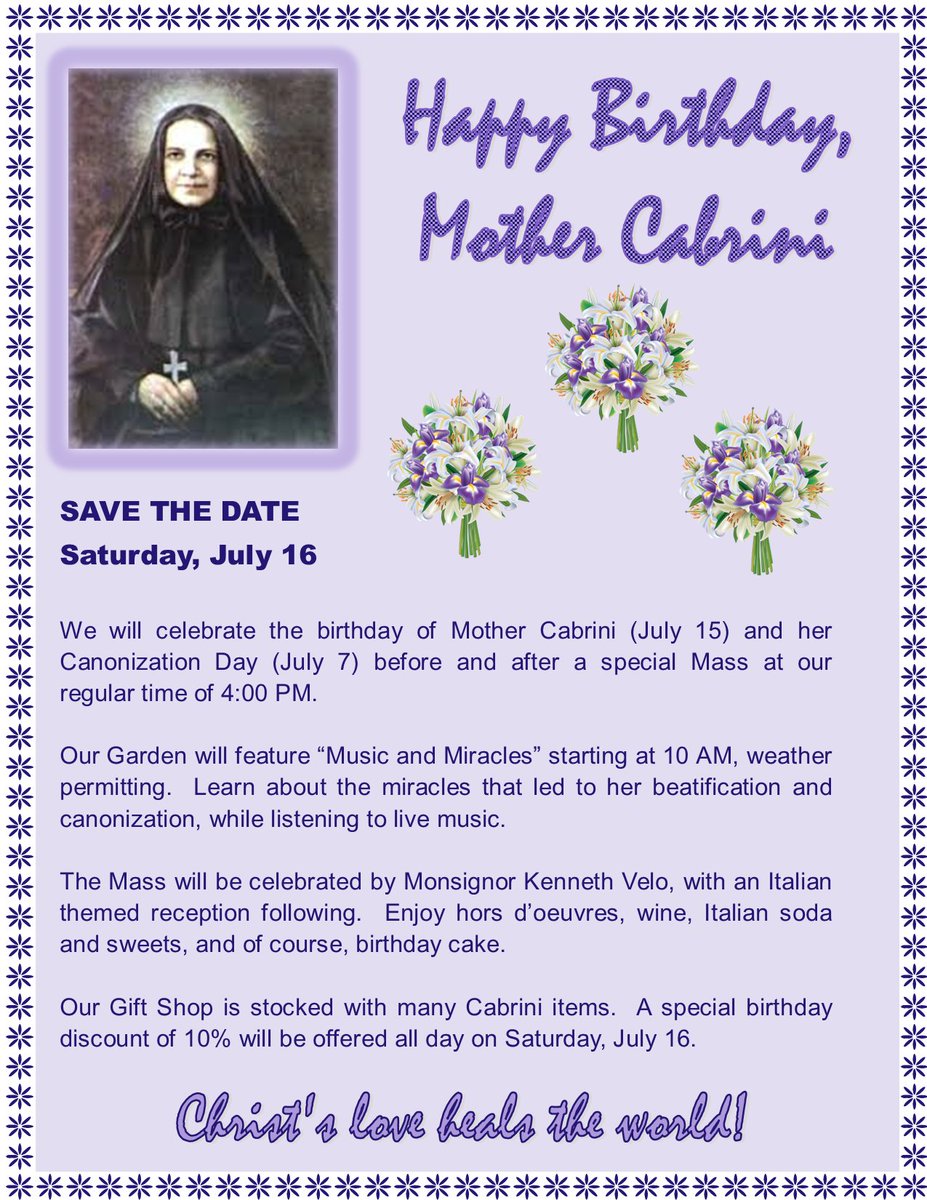CabriniChicago's tweet photo. We hope to see you here Saturday, July 16th! 💟💐 https://t.co/5alLIDM6oX