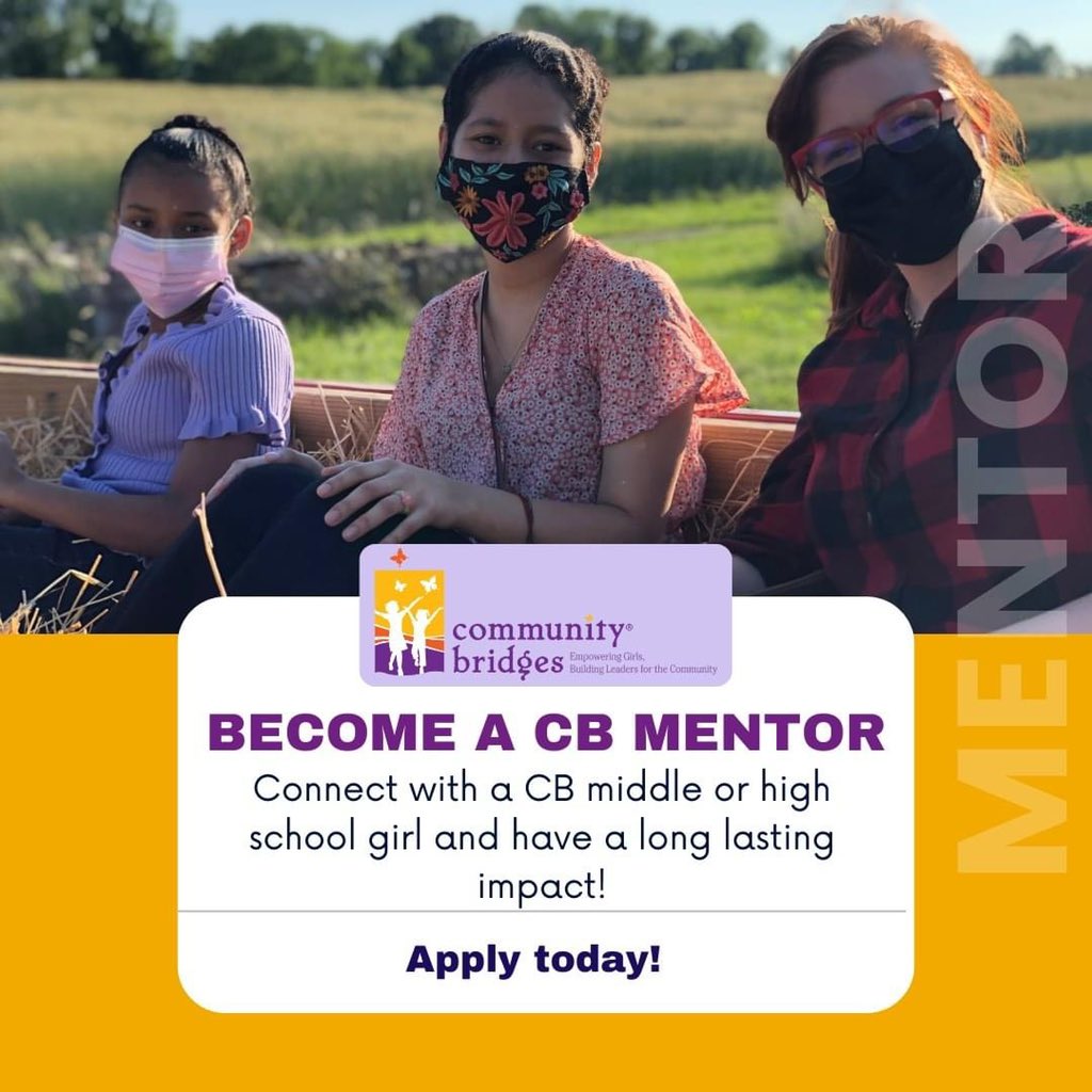CB Mentor Program serves as an extension to the core CB Girls Program. We search for women in leadership roles to serve as mentors. Interested in becoming a CB mentor? Click here: forms.gle/owgAY2y5vpdJRW… for more information and to apply!

#CBEmpowergirls #CBMP #mentor #mentoring