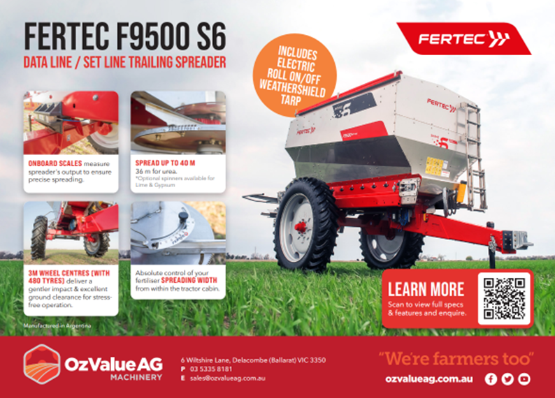 OzAG_Machinery's tweet photo. Keep an eye out in this months @KondininGroup Farming Ahead magazine featuring our @FertecSA F9500 Trailing Spreader.
https://t.co/WjkWSuKv5v
https://t.co/TSmWcK7ybO
#werefarmerstoo #ozvalue #fertec #spreader #f9500 #trailingspreader #stainless #scales #spread44m #allnew #oftm https://t.co/0U1VMLZf3q