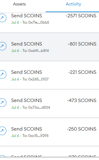 <a href="/marKs_00789/">marKs</a> @Rahul12991614 <a href="/CRYPTOHOMIES_/">CRYPTO HOMIES CLUB</a> <a href="/Sonate008/">𝔖𝔬𝔫𝔞𝔱𝔢🌙</a> @NFTHolder17 @pikachu_coin_io <a href="/Projectskully/">SkullySquad NFT Project MASSIVE Utility Comming</a> <a href="/UnicornLoversWD/">Unicorn Lovers World 🦄🌈</a> <a href="/TORNADOLANDNFT/">TORNADOLAND </a> @United_Mints 2571 SCOINS has now been transferred to your wallet.